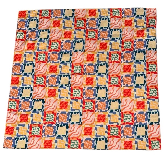 DevaCurl Hair Wrapping Scarf Twist and Turns Fabric Wrap Geometric Red Yellow - Picture 1 of 9